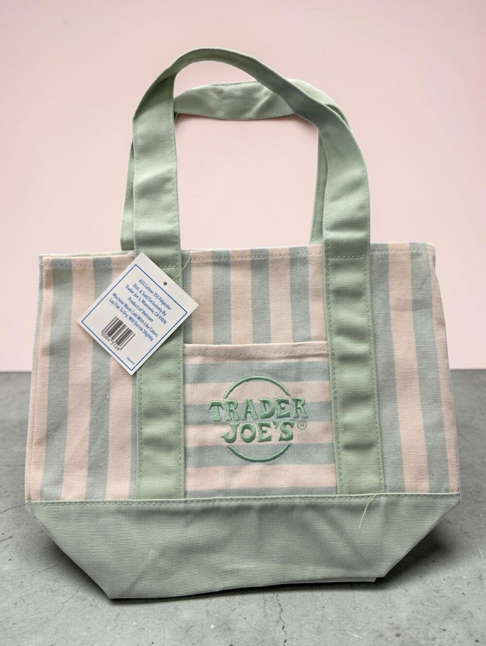 TRADER JOE'S Mini Striped Canvas Tote Bags - Set Of 4 - Picture 5 of 5